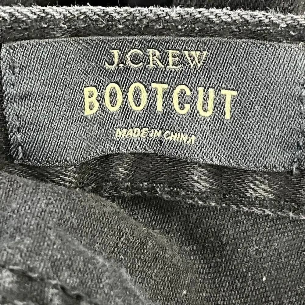 J Crew Womens Bootcut Boot Cut Black Wash Mid Rise Stretch Jeans sz 31 x 32